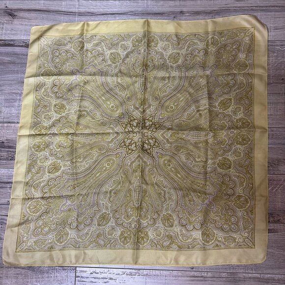 Scarf made in England liberty of london square silky satiny feel scarf paisley - Picture 2 of 8